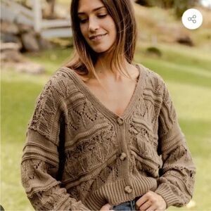 Neuflora Daphne Cardigan Walnut Brown S